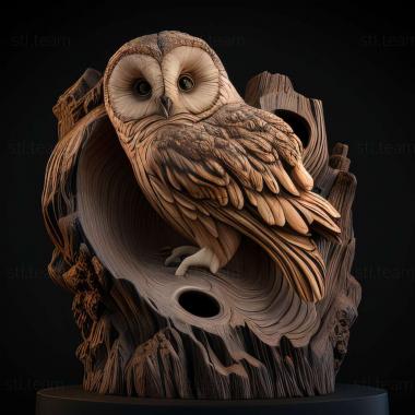 3D model Otus fuliginosus (STL)